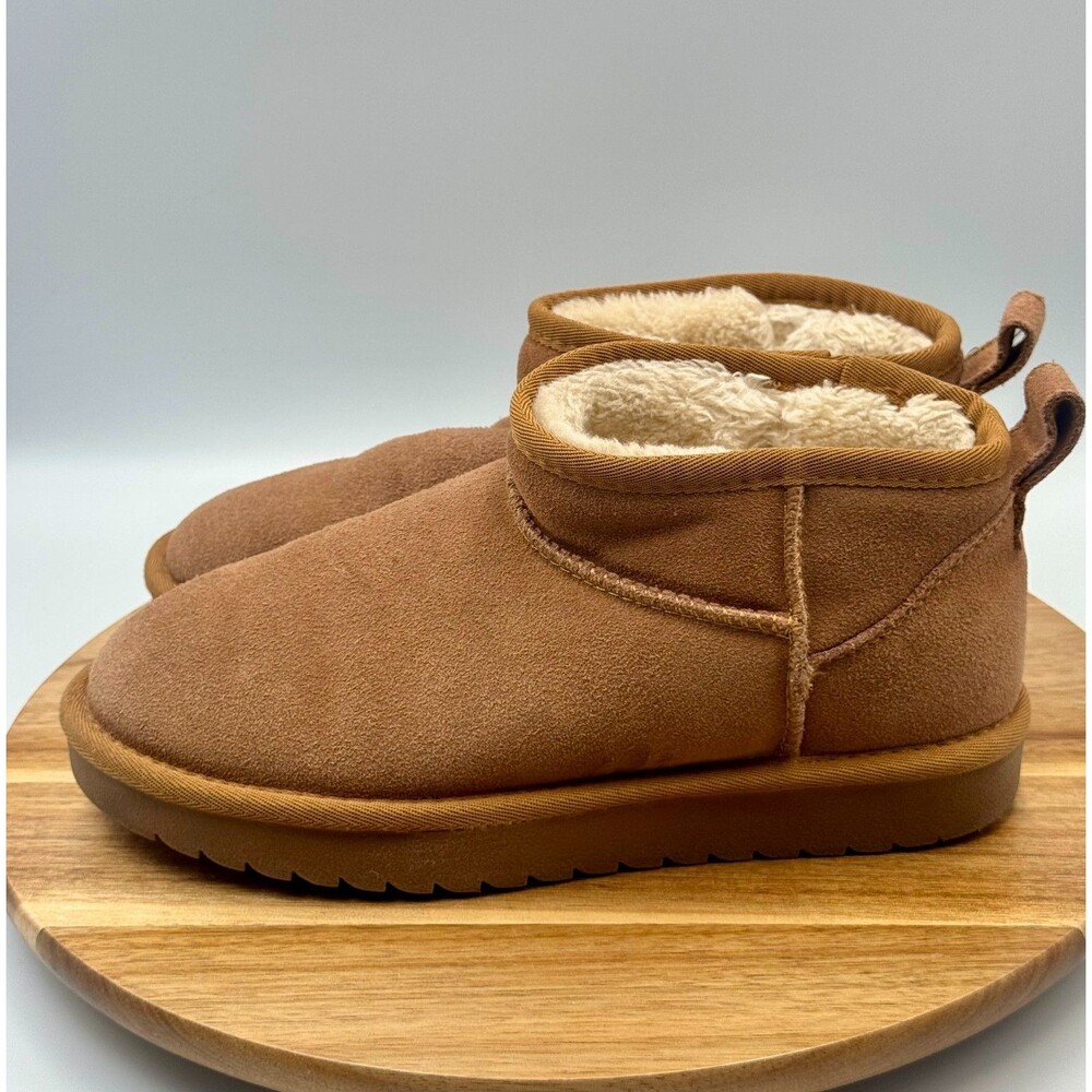 ASPEN Boots Women's 7.5 Brown Suede Lined Slip On Ankle Booties Boots - Picture 4 of 10